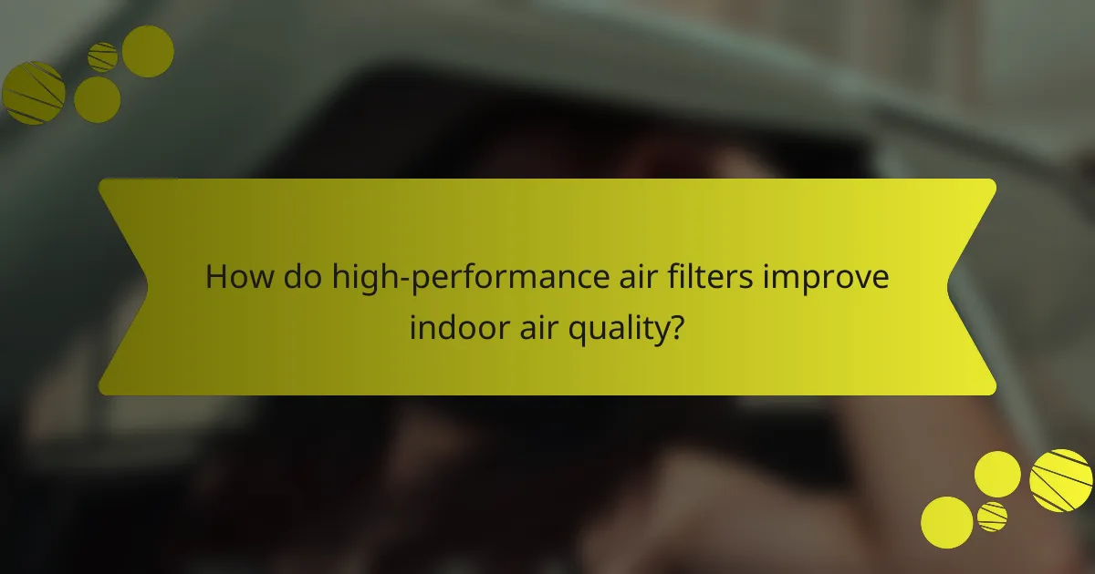 How do high-performance air filters improve indoor air quality?