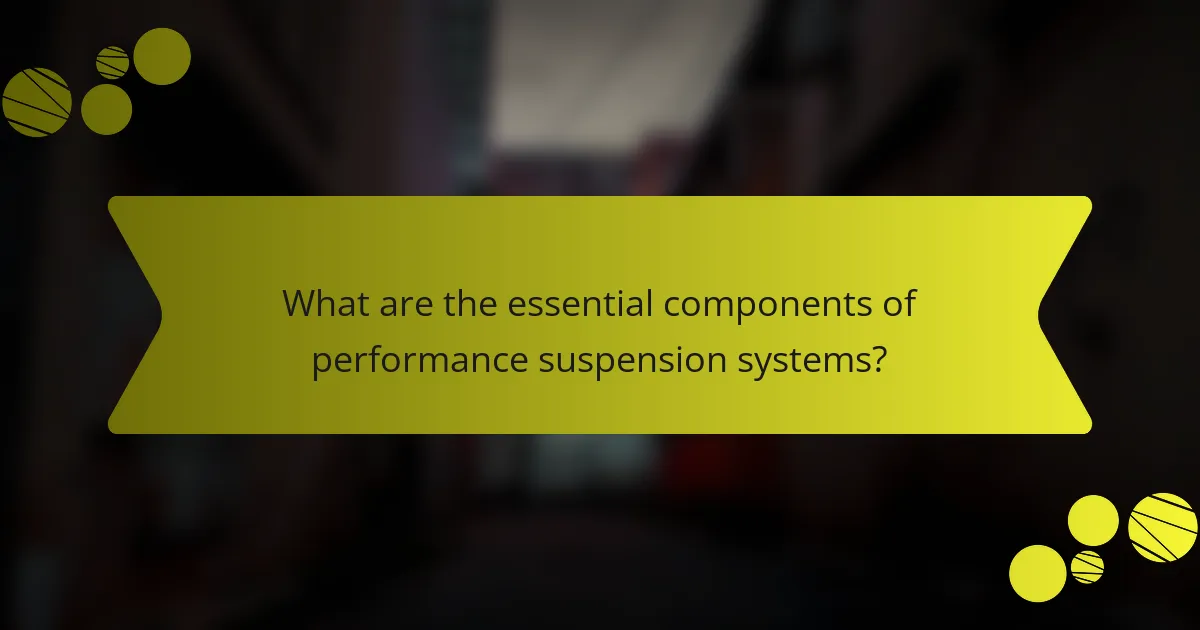 What are the essential components of performance suspension systems?
