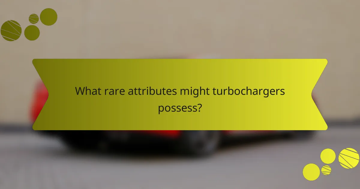 What rare attributes might turbochargers possess?