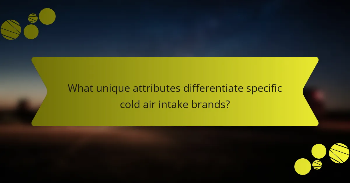 What unique attributes differentiate specific cold air intake brands?