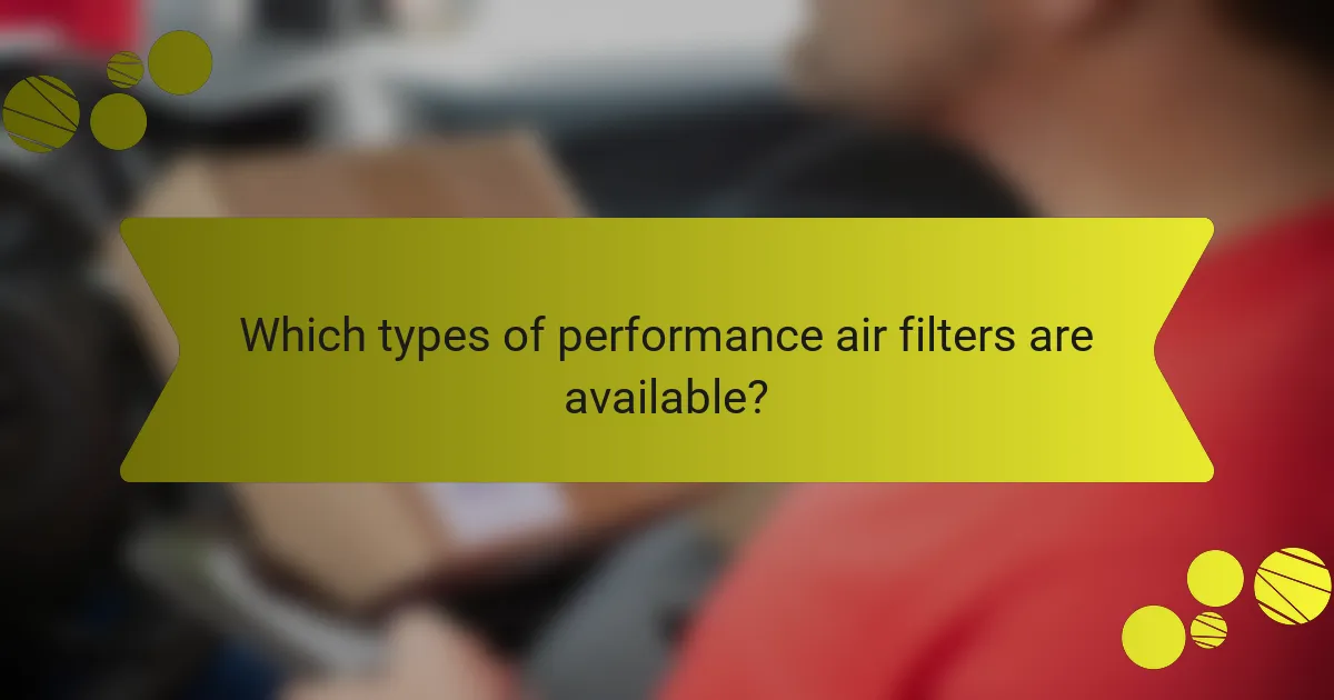 Which types of performance air filters are available?