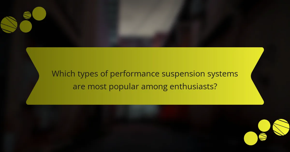 Which types of performance suspension systems are most popular among enthusiasts?